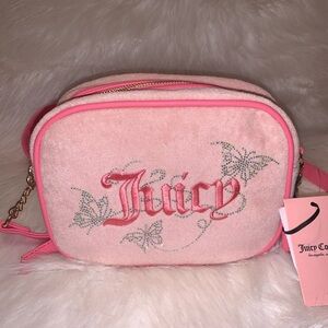 Juicy Couture Pink Crossbody Bag with Metallic Hardware